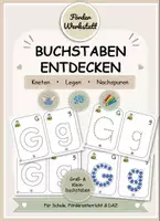 Vorschau - Arbeitsblätter - Buchstabe G g – Kneten, Muggelsteine legen & Nachspuren | Buchstaben lernen - Deckblatt