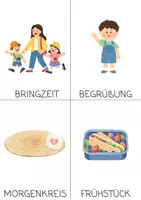 Vorschau - Bildkarten - Tagesablauf Karten Kinder Kita Kindergarten | Bildkarten Tagesstruktur Kita Morgenkreis Routine Alltag | - Seite 1