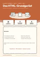 Vorschau - Arbeitsblätter - Klartext Informatik · Paket 2: Webdokumente: HTML und CSS Fünf Einheiten · 60 Seiten farbig und schwarzweiß · dreifach differenziert · mit Lösungen und Bewertungsraster - Seite 2