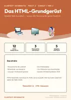 Vorschau - Arbeitsblätter - Klartext Informatik · Paket 2: Webdokumente: HTML und CSS Fünf Einheiten · 60 Seiten farbig und schwarzweiß · dreifach differenziert · mit Lösungen und Bewertungsraster - Seite 1