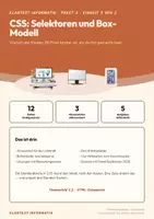Vorschau - Arbeitsblätter - Klartext Informatik 08 · CSS: Selektoren und Box-Modell Informatik Einführungsphase · dreifach differenziert · mit Lösungen und Bewertungsraster - Deckblatt