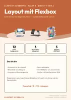 Vorschau - Arbeitsblätter - Klartext Informatik 09 · Layout mit Flexbox Informatik Einführungsphase · dreifach differenziert · mit Lösungen und Bewertungsraster - Deckblatt