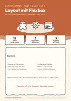 Vorschau - Arbeitsblätter - Klartext Informatik 09 · Layout mit Flexbox Informatik Einführungsphase · dreifach differenziert · mit Lösungen und Bewertungsraster - Seite 1