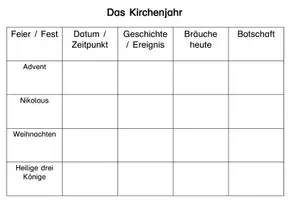 Vorschau - Arbeitsblätter - Das Kirchenjahr: Feste und Feiern - Seite 1