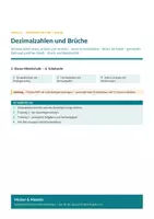 Vorschau - Arbeitsblätter - Dezimalzahlen und Brüche üben – Kompaktwissen, 2 Trainingsseiten, Quiz & Lösungen - Seite 1