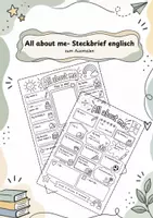 Vorschau - Arbeitsblätter - Steckbrief Englisch - Deckblatt