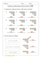 Vista previa - Hojas de trabajo - Números hasta el 1000: Componer y descomponer - página 3