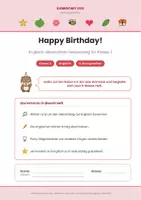 Vorschau - Arbeitsblätter - Englisch Klasse 2: Happy Birthday! – Geburtstags-Wortschatz - Seite 1
