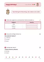 Vorschau - Arbeitsblätter - Englisch Klasse 2: Happy Birthday! – Geburtstags-Wortschatz - Seite 3