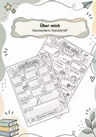 Vorschau - Arbeitsblätter - Über mich - Kennenlern Steckbrief zum Ausmalen - Deckblatt