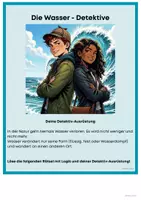Vorschau - Aufgabenkarten - Wasser/Wasserkreislauf: Rätsel | Lösung + Lernziele + Kommentar - Deckblatt