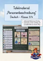 Vorschau - Fördermaterial/Inklusion - Tafelmaterial Personenbeschreibung, Deutsch, Klasse 3/4 - Deckblatt