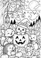 Vorschau - Mal- und Bastelvorlagen - Halloween - süß statt gruselig | 10 Ausmalbilder | Grundschule Klasse 1-4 - Seite 3