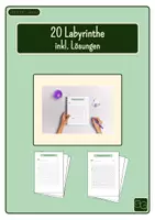 Vorschau - Arbeitsblätter - 20 Labyrinthe zu 5 Themen – mit 4 Schwierigkeitsstufen - Deckblatt