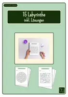 Vorschau - Arbeitsblätter - 15 abwechslungsreiche Labyrinthe – Rätselspass - Deckblatt