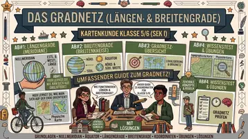 Vorschau - Unterrichtsreihen - Das Gradnetz -| Erdkunde Klasse 5/6 - Deckblatt