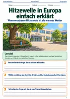 Vorschau - Arbeitsblätter - Hitzewelle in Europa einfach erklärt - Deckblatt