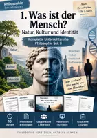 Vorschau - Unterrichtsreihen - Was ist der Mensch? Natur, Kultur & Identität – komplette Unterrichtsreihe Philosophie Sek II | Anthropologie - Deckblatt