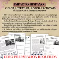 Vista previa - Hojas de trabajo - Impacto Hispano: Biografías, Comprensión Lectora y Pensamiento Crítico | Secundaria - Portada