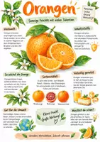 Vorschau - Arbeitsblätter - Lernplakat + AB mit Fragen zum Thema "Orangen" + Lösungsblatt + Infografik - Deckblatt