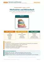 Vorschau - Stundenentwürfe - Merkwörter und Wörterbuch – Klasse 2–4 - Deckblatt