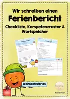 Vorschau - Arbeitsblätter - Ferienbericht - Schreibanlass nach den Weihnachtsferien - Deckblatt