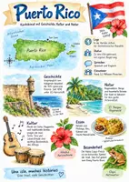 Vorschau - Arbeitsblätter - Lernplakat + AB mit Fragen zum Thema "Puerto Rico" + Lösungsblatt + Infografik - Deckblatt
