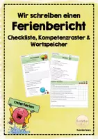 Vorschau - Arbeitsblätter - Ferienbericht - Schreibanlass nach den Osterferien - Deckblatt