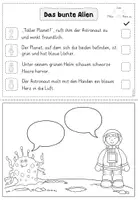 Vorschau - Arbeitsblätter - Weltall Partnerlesen Klasse 1 und Klasse 2 | Leseverständnis, Sinnentnehmendes Lesen | Leseflüssigkeit, Freiarbeit, Partnerarbeit, DaZ - Seite 3