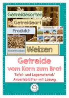 Vorschau - Arbeitsblätter - Getreide. Getreidearten vom Korn zum Brot Arbeitsblätter und Tafelmaterial - Deckblatt