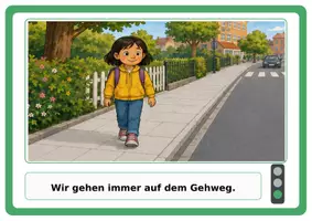 Vorschau - Bildkarten - Mein Schulweg. Verkehrsmittel und Verkehrsregeln Bildkarten - Seite 1