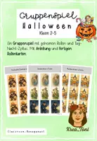 Vorschau - Spiele - Gruppenspiel Halloween – Geheime Rollen, Regeln & Spielkarten (Klasse 2, 3, 4, 5) - Deckblatt