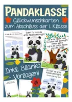 Vorschau - Mal- und Bastelvorlagen - Abschiedsgrüsse Pandaklasse 1. Klasse - Deckblatt