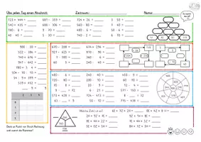 Vorschau - Arbeitsblätter - Mathe Wochenaufgaben Klasse 3 & 4 (mit Lösungen) - Seite 1