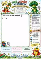 Vorschau - Unterrichtsreihen - Obst & Gemüse mit Superkräften – Kreatives Schreiben trifft Kunst - Deckblatt