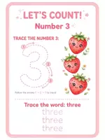 Vista previa - Hojas de trabajo - Fichas Números 1-10 Frutas Kawaii | Grafomotricidad Infantil - página 3