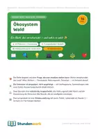 Vorschau - Unterrichtsreihen - Ökosystem Wald Reihenplanung Klasse 7 8 - Deckblatt