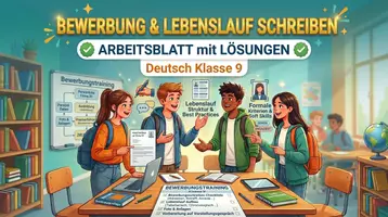 Vorschau - Arbeitsblätter - Bewerbung & Lebenslauf schreiben – Deutsch Klasse 9 - Deckblatt