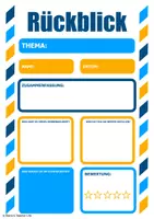 Vorschau - Arbeitsblätter - Rückblicks Bogen für Unterrichtsreihen (Blau & Gelb) - Deckblatt