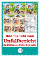 Vorschau - Arbeitsblätter - Unfallbericht Bildfolgen Schreibanlässe und Schreibimpulse - Deckblatt