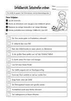 Vorschau - Arbeitsblätter - Unfallbericht Satzstreifen ordnen und schreiben Klasse 3 und 4 - Seite 1