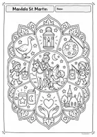 Vorschau - Arbeitsblätter - Kreativkiste - St. Martin Mandala zum Ausmalen – Malvorlage für Kindergarten & Grundschule | Klasse 1-4 - Seite 1