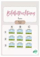 Vorschau - Präsentationen/Tafelbilder - Bildbetrachtung Raster Reflexion | beige&blau - Deckblatt