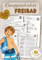 Vorschau - Arbeitsblätter - Klanggeschichte Freibad im Sommer, Musikunterricht Arbeitsblätter - Deckblatt