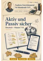 Vorschau - Unterrichtsreihen - Aktiv und Passiv sicher – Übungsheft Deutsch Klasse 7-8 - Deckblatt
