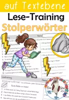 Vorschau - Arbeitsblätter - Stolperwörter - Lesetraining auf Textebene - Sachtexte mit Lösungen - Deckblatt