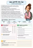 Vorschau - Arbeitsblätter - 🇫🇷 Französisch Leseverständnis: Une journée avec Zoé | Arbeitsblatt + Lösungen - Deckblatt