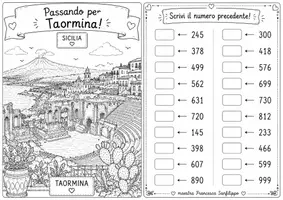 anteprima - Esercizi - Scrivi il numero precedente - Taormina - Pagina di copertina