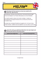 Vorschau - Arbeitsblätter - past simple - regular verbs - past tense - Seite 1