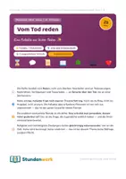 Vorschau - Unterrichtsreihen - Vom Tod reden Reihenplanung Klasse 9 10 - Deckblatt